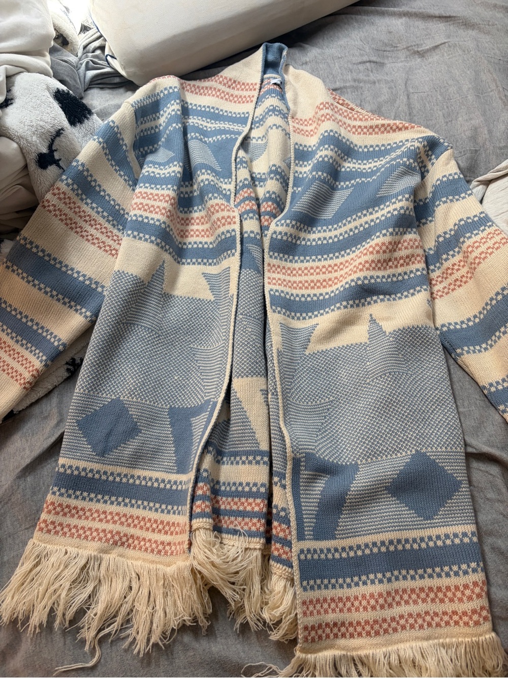 Boho style fringe cardigan small